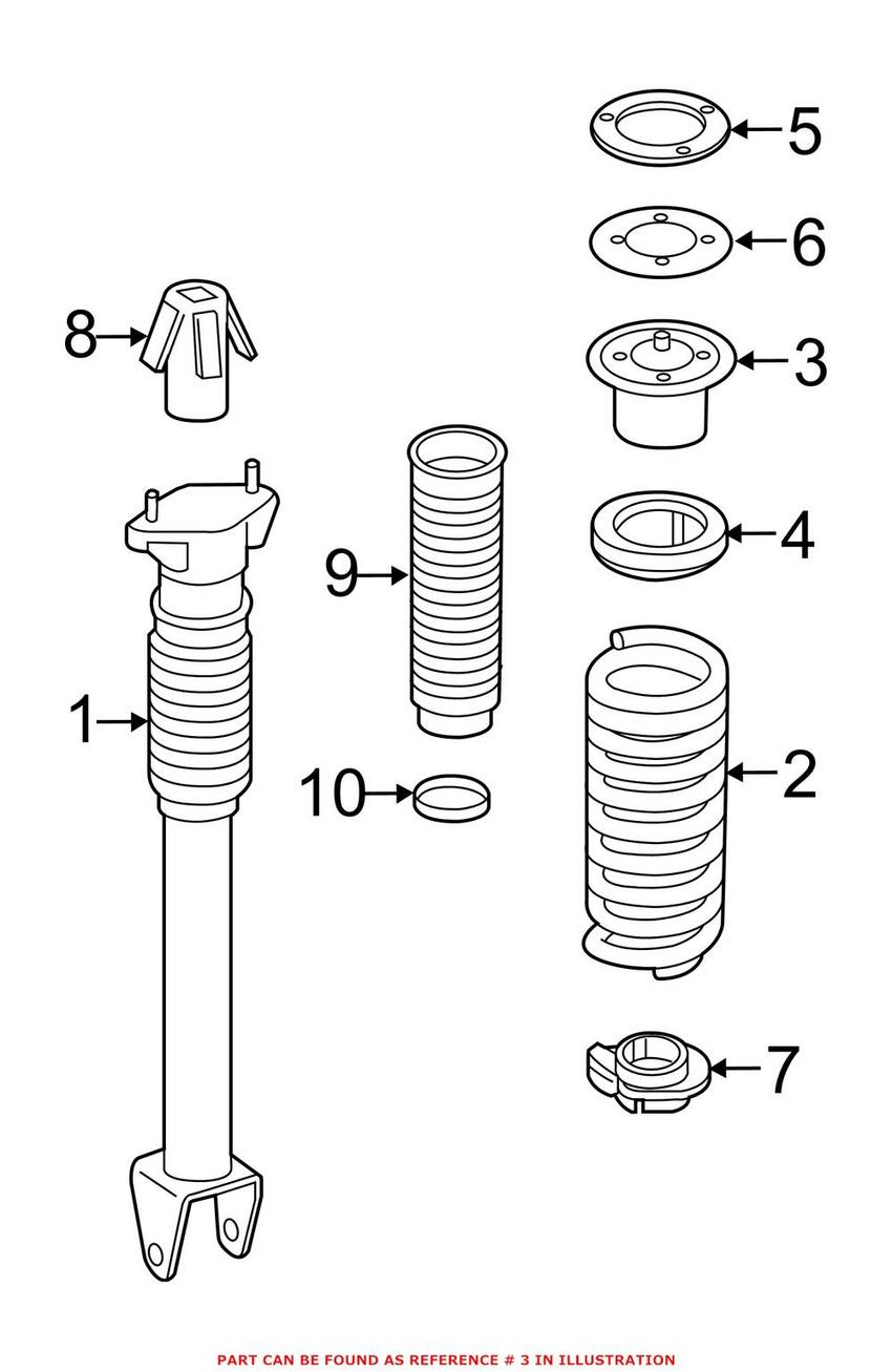 Mercedes Coil Spring Insulator - Rear Upper Inner 1663260167